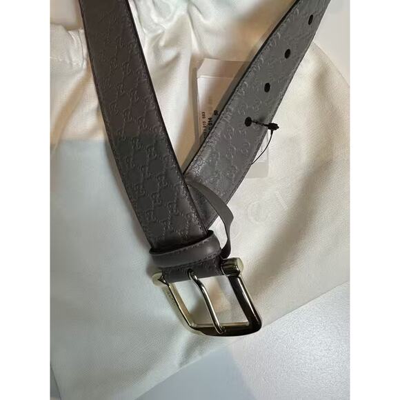 100% Authentic New Gucci Leather Belt Size 80 Gray main image 5